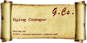 Gying Csongor névjegykártya